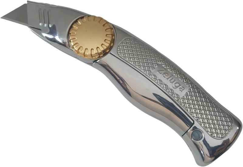 Zeluga 19-524 Fixed Blade Utility Knife with Die Cast Aluminium Housing, Quick Blade Change, 10 Blades Included - Image 1